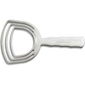 Square Bone Dust Scraper, High Carbon Steel, White Handle, 4"L
