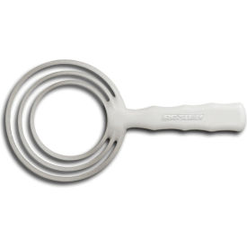 Round Bone Dust Scraper, High Carbon Steel, White Handle, 4"L