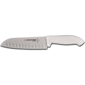 Duo-Edge Santoku Style Cook's Knife, High Carbon Steel, Stamped, 7"L
