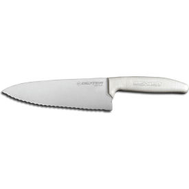 Scalloped Cook's Knife, High Carbon Steel, Stamped, White Handle, 6"L