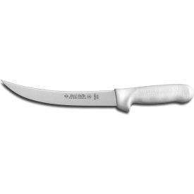 Breaking Knife, High Carbon Steel, Stamped, White Handle, 8"L