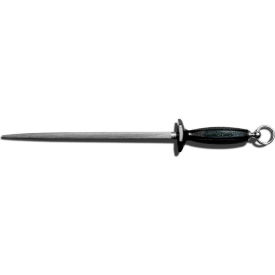 Butcher Steel, High Carbon Steel, Black Handle, 14"L