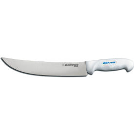 Cimeter Steak Knife, High Carbon Steel, Stamped, White Handle, 10"L