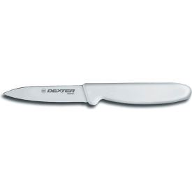 Tapered Point Paring Knife, High Carbon Steel, Stamped, White Handle, 3"L