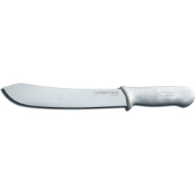 Butcher Knife, High Carbon Steel, Stamped, White Handle, 10"L