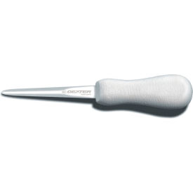 Oyster Knife, Boston Pattern, High Carbon Steel, Stamped, White Handle, 4"L