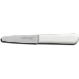 Clam Knife, High Carbon Steel, Stamped, White Handle, 3-3/8"L