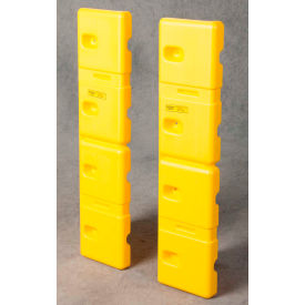 HDPE Wall Protector, Yellow, 10"W x 42"L x 2"D, Set of 2