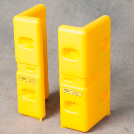 HDPE Corner Protector, Yellow, 6"L x 10"W x 21"H, Set of 2