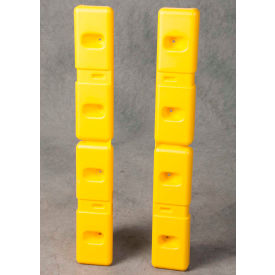 HDPE Wall Protector, Yellow, 6"W x 42"L x 2"D, Set of 2