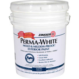 PERMA-WHITE Mold & Mildew-Proof Exterior Paint, White 5 Gallon Pail