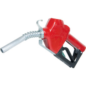 3/4" Auto Nozzle with Hook, Unleaded Gasoline, Red, 2.5-14.5 GPM, End of Delivery Hose