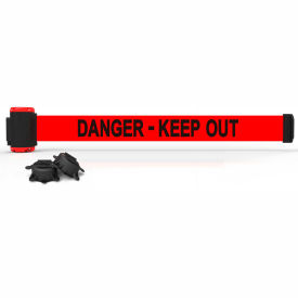 Magnetic Wall Mount Barrier, 7' Red "Danger-Keep Out" Belt