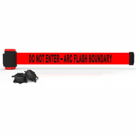 Magnetic Wall Mount Barrier, 7' Red "Do Not Enter-Arc Flash Boundary" Belt