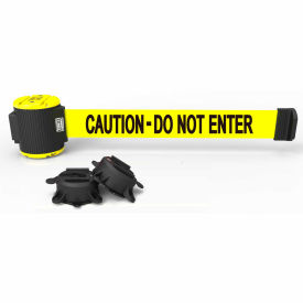 Magnetic Wall Mount Barrier, 30' Yellow "Caution-Do Not Enter" Belt
