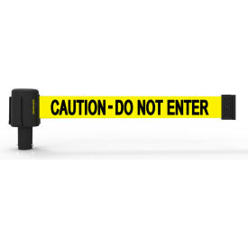 PLUS Wall Mount Retractable Belt Barrier, 15' Yellow "Caution-Do Not Enter" Belt
