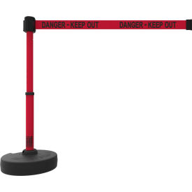 PLUS Barrier Set, 22"-24" Red Post, 15' Red "Danger-Keep Out" Belt