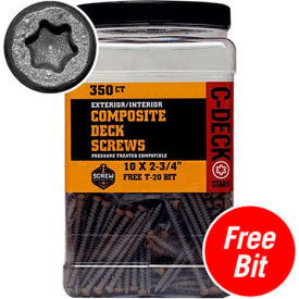 10 x 2-3/4" C-Deck Composite ACQ Compatible Star Drive Deck Screws - Cedar - Pkg of 75