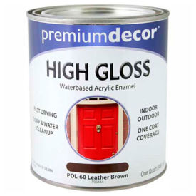 Waterborne Acrylic Enamel, Gloss Finish, Leather Brown, Quart - 796844