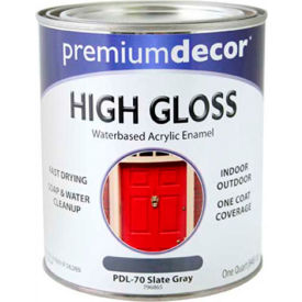 Waterborne Acrylic Enamel, Gloss Finish, Slate Gray, Quart