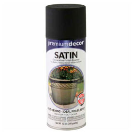 Premium Dcor Satin Enamel 12 oz. Aerosol Can, Black