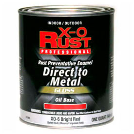 Oil Base DTM Enamel, Gloss Finish, Bright Red, Quart