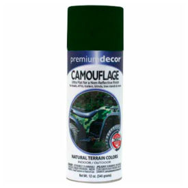 Premium Camouflage Enamel 12 oz. Aerosol Can, Forest Green, Flat