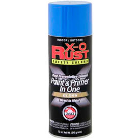 12 oz. Aerosol Can Safety Colors Paint & Primer In One, Safety Blue, Flat