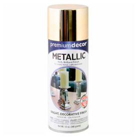 Premium Decorative Metallic Spray 12 oz. Aerosol Can, Gold, Metallic