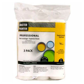 9" Professional Roller Cover, 3/8" Nap, Woven, Semi Smooth, 3 Pack