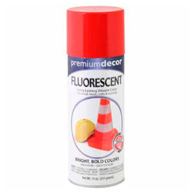 Fluorescent Fast Drying Enamel 12 oz. Aerosol Can, Hot Red, Flat - 641977