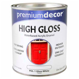 Premium Waterborne Acrylic Enamel, Gloss Finish, White, Quart