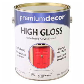 Waterborne Acrylic Enamel, Gloss Finish, White, Gallon - 630684
