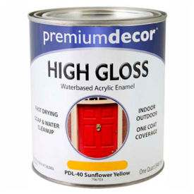 Waterborne Acrylic Enamel, Gloss Finish, Sunflower Yellow, Quart