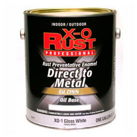 X-O Rust Oil Base DTM Enamel, Gloss White, Gallon