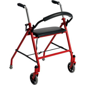 Two Wheeled Walker with Seat, Red