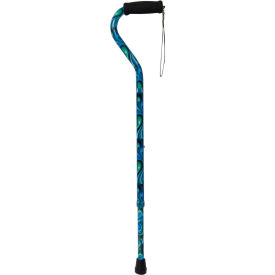 Foam Grip Offset Handle Walking Cane, Swirl