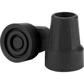 Crutch Tips, Fits 7/8" Diameter Crutch, Black, 1 Pair