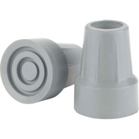 Crutch Tips, Fits 7/8" Diameter Crutch, Gray, 1 Pair