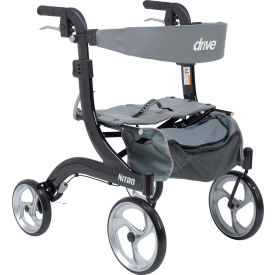 Nitro Euro Style Walker Rollator, Petite, Black