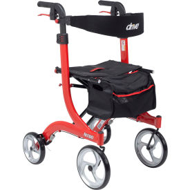 Nitro Euro Style Walker Rollator, Tall Height, Red
