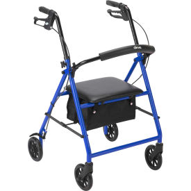 Steel Rollator with 6" Casters, Blue