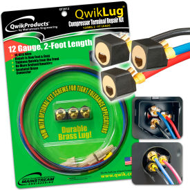 3 Terminal Repair Lugs - 12AWG, 2' Leads With Nut