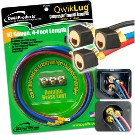 3 Terminal Repair Lugs - 10 AWG, 4' Leads With Spade