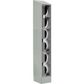 LockUp 3-Tier 3 Door Electronic Locker with Clear Door, 12"Wx18"Dx82"H, Gray, Assembled
