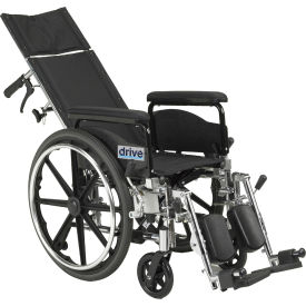 Full Reclining Wheelchair, Detachable Full Arms, 18" Seat