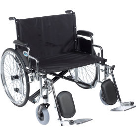 26" Heavy Duty Extra Wide Wheelchair, Detachable Desk Arms, Elevating Leg Rests