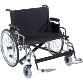 30" Heavy Duty Extra Wide Wheelchair, Detachable Desk Arms, Swing Away Footrests