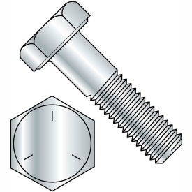 Hex Cap Screw - 1/4-20 x 1" - Carbon Steel - Zinc - Gr 5 - FT - UNC - USA - Pkg of 100