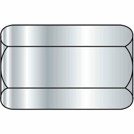 Hex Coupling Nut - 1/4-20 x 3/8" W x 7/8" L - Grade A - Zinc CR+3 - Steel - ASTM A563 - 100 Pk